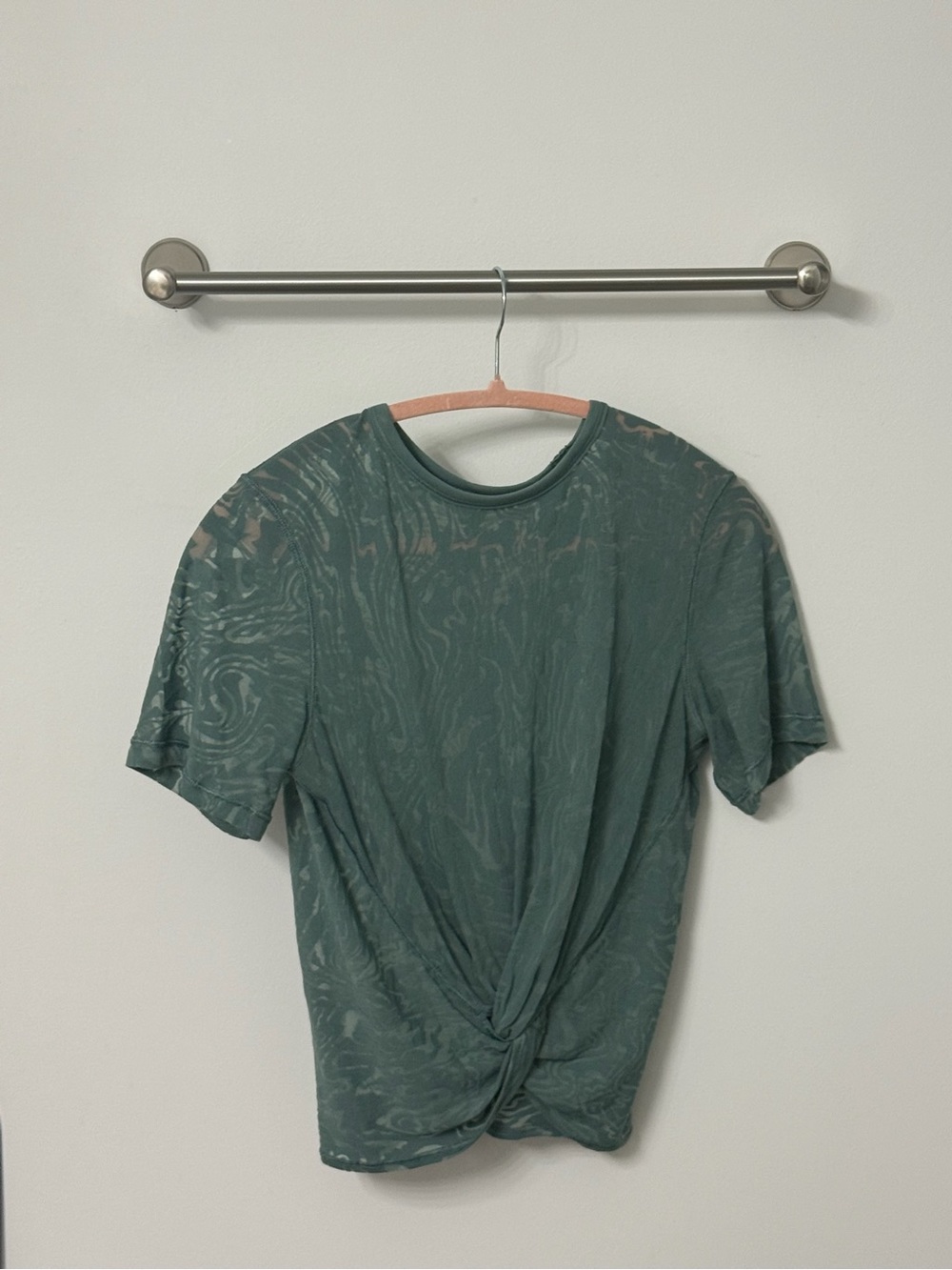 lululemon athletica Short Sleeve Twist Front Top - Teal Green